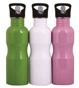 Modern Stainless Steel Vacuum Tumbler 700Ml Double Wall Insulated Travel <b>Bottle</b> With Lid Green White Pink - Product Image 1
