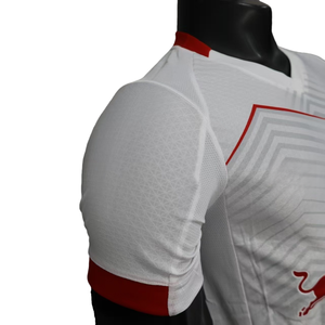 रेट्रो फुटबॉल जर्सी निर्माता कस्टम सिलिकॉन 3 डी कढ़ाई लोगो कट और सीडब्ल्यू डिजाइन विंटेज फुटबॉल शर्ट - Product Image 6