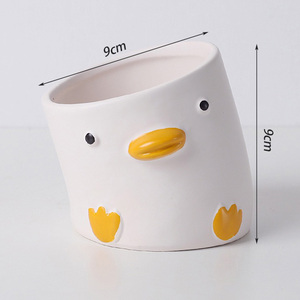 Decorative Knick-knacks Cute Ceramic Duck <strong>Pig</strong> Succulent Plant Pot Cartoon Animal <strong>Planter</strong> for Table Decoration Bookself Balcony - Product Image 2
