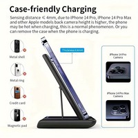 Stasiun Pengisi Daya Nirkabel Cepat 15W 3 in 1 |   untuk iPhone 16 15 14 13 Pro Max/Pro, IWatch Ultra 10/9/8 7/AirPods 4/3/2/Pro/pro2