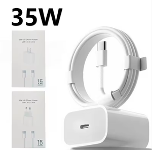 Original PD 35W Adaptador <span class=keywords><strong>Usb</strong></span> Tipo <span class=keywords><strong>C</strong></span> Combo de Carga Rápida UE EE. UU. Reino Unido Enchufe Para Celular Cargador de Pared Cable Trenzado para iPhone 17 Pro - Product Image 1