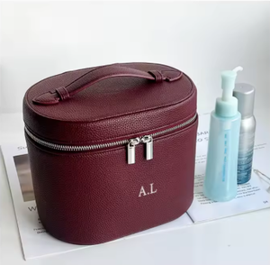 Wholesale PU Leather <b>Makeup</b> <b>Organizer</b> Women Skin Care Beauty Handle Storage <b>Case</b> Cosmetic <b>Cases</b> With Removable Dividers TG-GBA-4 - Product Image 2