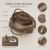 Collection de sacs à main en cuir de luxe pour femmes, marque privée OEM, pour le travail et la vie quotidienne, avec logo personnalisé, options de matériaux et de couleurs