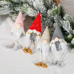 Pendentifs de Noël créatifs en forme de figurine de Vieil de la Forêt sans visage avec jambes suspendues et sequins - Product Image 1
