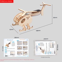 Hélicoptère en bois solaire fait main à monter soi-même – Projet scientifique STEAM, expérience éducative pour les 0-3 mois