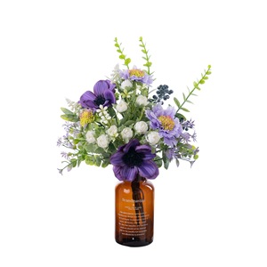 Bouquet de fleurs artificielles CallaFloral, camélia violet en mousse plastique, décoration d'intérieur, accessoires de mariage CF02103 - Product Image 5