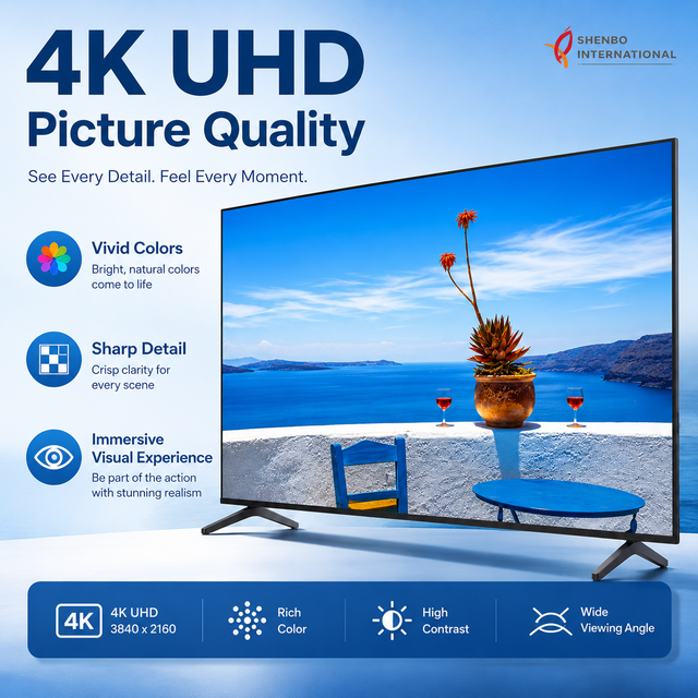 55 Inch Android TV Smart Television With 4K Resolution LED Screen for Movies Gaming and Online Streaming