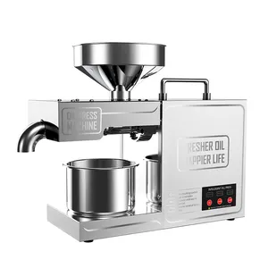 Extrusora de aceite de coco de semilla de calabaza automática multifuncional, máquina de prensa de aceite de maní de Palma de acero inoxidable