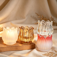 Grosir Tempat Lilin Unik Bentuk Bunga Tulip Unik, Kosong, Lilin Wangi, Logo dan Kemasan Custom