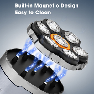 מכונת גילוח חשמלית Lanumi WD-927, 1400mAh, 8500 סל\\\"ד, 7 להבים, עיצוב מגנטי, עמידות למים IPX6, לגוף ולפנים, לשימוש במלונות - Product Image 3