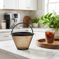 Filtre à café de remplacement de type cône n° 4, remplace le filtre à café permanent Cuisinarte pour les machines et les cafetières