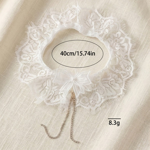 <span class=keywords><strong>Jarretière</strong></span> de <span class=keywords><strong>mariage</strong></span> de luxe en dentelle <span class=keywords><strong>ivoire</strong></span> avec chaîne de strass, pompon, nœud perlé, anneau de jambe de mariée pour la fête nuptiale - Product Image 2