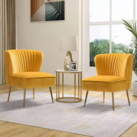 Fauteuil d'appoint moderne rembourré en velours blanc avec pieds en métal doré pour salon