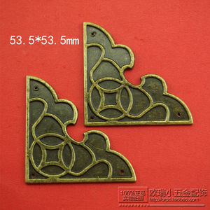 New Chinese Style Zinc Alloy <b>Corner</b> <b>Protector</b> 53.5x53.5mm Anti-Scratch For High-End Furniture - Product Image 1