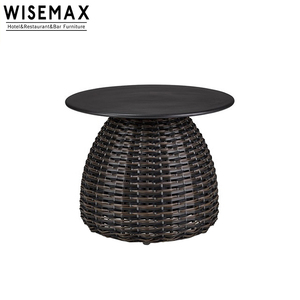 WISEMAX vimini Patio esterno impermeabile all'aperto tessuto <span class=keywords><strong>Rattan</strong></span> <span class=keywords><strong>tavolino</strong></span> moderno combinazione piccolo <span class=keywords><strong>tavolino</strong></span> rotondo - Product Image 4