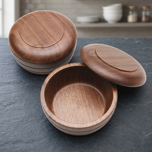 Conteneur à savon à raser moussant en bois de palissandre indien fait main et personnalisé avec couvercle, marquage personnalisé pour usage en salon de coiffure/salon de beauté, haute qualité - Product Image 4