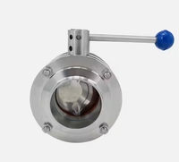 3A/SMS/DIN hygiène de qualité alimentaire 3/4 ''SS304 vanne à boisseau sphérique flottante manuelle soudure sanitaire support de dégagement rapide pince Tc virole