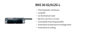 ชเมอร์ซาล บีเอ็นเอส 36-02/01ZG-L 101193232 สวิตช์นิรภัยแม่เหล็กแบบไม่สัมผัส IP67 แบบติดตั้งแบบซ่อนสำหรับเครื่องจักรอุตสาหกรรม - Product Image 2
