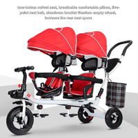 Poussettes jumelles légères à vue dégagée, six roues, pliables, doubles, pour enfants, peuvent être séparées pour s'asseoir et se coucher