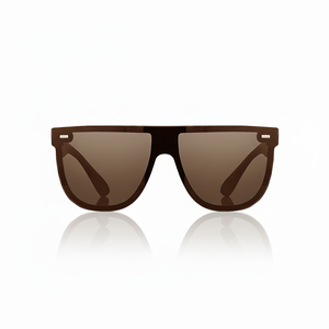 UV400 Protección Ocular Trendy Unisex Gafas de Sol Marrón Modelo 1020 - Product Image 1