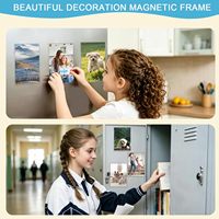 Cadre photo magnétique en acrylique 4x6 pouces pour réfrigérateur, décoration intérieure, aimant de réfrigérateur de style minimaliste