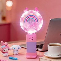 Neuer Niedlicher Lollipop-Handventilator Cartoon Mini USB-Aufladbarer Nachtlicht-Ventilator Tragbarer Outdoor-Dreistufen-Elektrolüfter