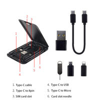 Coffret Cadeau Multifonctionnel 6-en-1 : Câble de Recharge USB, Support Téléphone et Boîte de Rangement pour Cartes de Visite (Compatible iOS & Ordinateur)