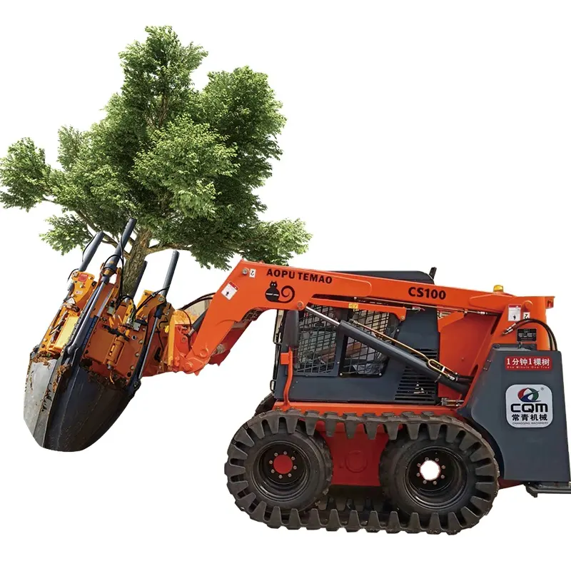 High Quality Longlife Tree Digger Machine Construction Excavator Skid Steer Loader Tree Spade Transplanter For Sale
