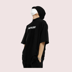 เสื้อยืดคอเต่า QUATU ไซส์ใหญ่ ผ้าหนา พิมพ์ลายตามสั่ง เสื้อยืดคอสูงสีขาว ผ้าคอตตอนเนื้อหนัก พิมพ์ลายตัวอักษร - Product Image 3