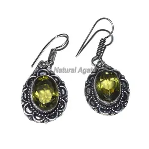 Boucles d'oreilles Fashion Lemon Quartz | Boucles d'oreilles pierres précieuses | Boucles d'oreilles Designers