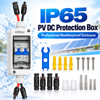 Pemutus Sirkuit Mini Panel Surya 32A 1000VDC IP65 Kotak Tahan Air DC PV Breaker MC4 Steker Jantan Betina Sudah Terpasang Kabel