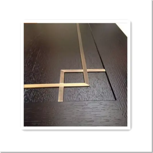 Messing Inlay Parkettboden schwarz einfache Luxus linien für Hintergrund wand Parkettboden Holz