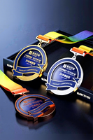 Medalla de Cristal Ecológica Pulida para Maratón, Premio Deportivo, Competición, Honorífica, Impresa a Color, Bañada en Oro, Personalizable