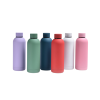 Gourde isotherme double paroi en acier inoxydable écologique colorée 350ML/500ML/750ML, portable pour l'extérieur, à petite ouverture