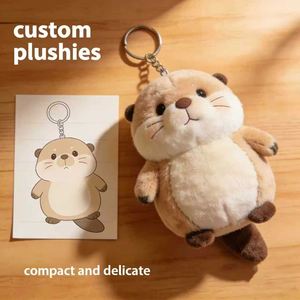 Porte-clés en peluche Otter adorable, design personnalisé, haute fidélité, tissu écologique, commandes en gros pour souvenirs et détaillants - Product Image 1