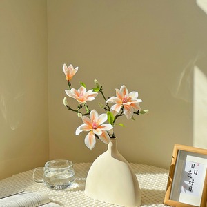 Fiore <span class=keywords><strong>di</strong></span> Magnolia Artificiale in Plastica, Moderno e Lavabile, Realistico al Tatto, per Soggiorno, Sala da Pranzo, Matrimoni, Decorazione d'Interni, Produzione <span class=keywords><strong>di</strong></span> Fabbrica - Product Image 2