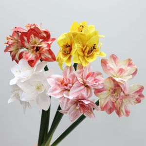 Flor de Amarilis de Tacto Real, Flor Artificial Hecha a Mano para Decoración del Hogar y el <span class=keywords><strong>Porche</strong></span>, para Ocasiones de Graduación - Product Image 1