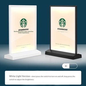 <b>A4</b> LED Clear Sign Holder Clear Tabletop Advertising Light Box Menu Display Stand for Restaurant Bar Store - Product Image 2