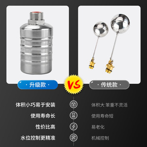 ชุดวาล์วควบคุมระดับน้ำอัตโนมัติ 1/2 นิ้ว สำหรับถังเก็บน้ำ  ทำจากสแตนเลสเกรดส่งออก 304 พร้อมวาล์วลอยน้ำสำหรับทางเข้าด้านบน - Product Image 3