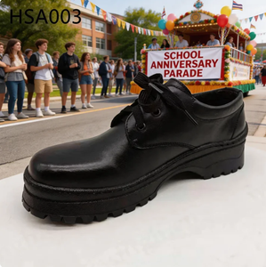 Scarpe Eleganti Nere in Pelle Pieno Fiore con Lacci, Anti-odore, per Studenti, Stile Cerimoniale, per Esibizioni Culturali, Modello HSA003 - Product Image 3