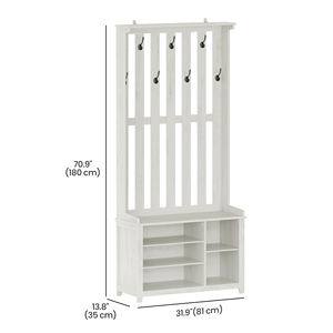 Armoire d'entrée <span class=keywords><strong>VASAGLE</strong></span> avec banc, porte-manteau moderne, armoire à manteaux avec étagère à chaussures - Product Image 3