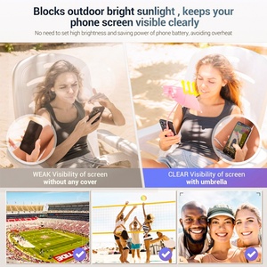 Strong Magnetic Phone <b>Umbrella</b> Magnetic, Multi-Angle Adjustable Phone Sun Shield with Cooling Design for Beach/Pool/Backyard Use - Product Image 4