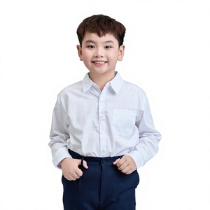 Chemise d'école en tricot polyester blanc personnalisée FMF Factory pour les étudiants |   Uniforme à manches courtes prêt à être expédié - Product Image 1