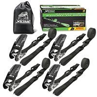 Sangle d'arrimage à cliquet Xstrap 4PK 1 pouce x 15 pieds avec crochets de sécurité pour le contrôle du fret
