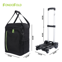 Fondofold CL0268 Portable étanche pique-nique Camping étanche isolé pliable chariot à glace roulant sac isotherme avec roues
