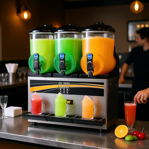 Machine à boissons glacées commerciale, 3 réservoirs de 15 L, en acier inoxydable, réglage de la température, pour restaurants et cafés - Product Image 2