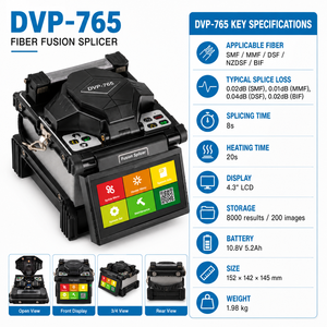 Empalmadora de Fibra Óptica Totalmente Automática DVP 765 con Pantalla LCD de 4.3 Pulgadas, Abrazadera 3 en 1, Empalme en 8s para FTTH - Product Image 4