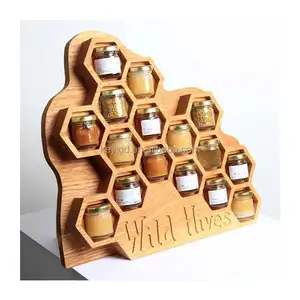Aanrecht Hout Honing Jar Display Stand