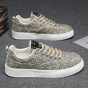 Baskets basses en toile à lacets pour hommes, tendance mode été 2025, semelle épaisse, doublure en maille, imprimées, sport décontracté, style niche, EVA - Product Image 2