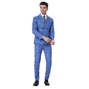 MOQ Un conjunto de ropa de hombre Azul de 3 piezas Trajes de hombre y blazer Moda Slim Traje Chaqueta Traje de un solo botón Formal Abrigo Suite para hombres - Product Image 2